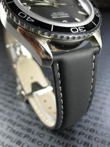 PU Rubber Strap Deployment Watch Band 20mm 22mm Black for OMEGA Seamaster WH - Picture 1 of 8