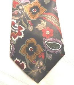 Etienne Aigner Hawaiian Necktie Flowers Navy Blue red gold Rare Vintage VTG - Picture 1 of 4