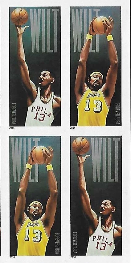US Wilt Chamberlain Forever Stamp Block of 4 Scott #4950-4951 - Image 1 of 1