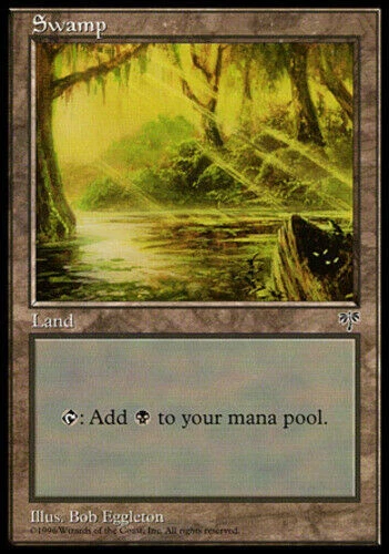 Swamp (Eyes in Log) Mirage Light Play MTG Magic DNA GAMES - Image 1 of 1