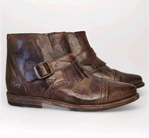 Bed Stu Dipper Stiefelette Kiltie Fransen Schnalle Reißverschluss braun Leder Damengröße 6 - Bild 1 von 13