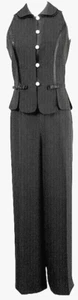 VTG Reggio SZ 6 Black 2 Piece Pants Outfit Cocktail Party Bling Cruise - Picture 1 of 12