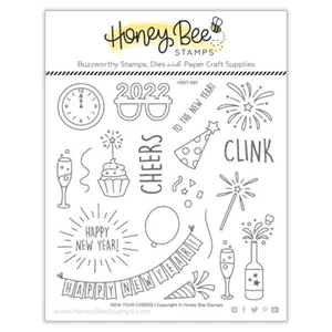 Honey Bee New Year Cheers Stamp Set 19pc : Vintage Holiday Collection - Picture 1 of 3