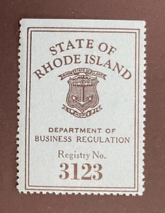 Rhode Island State Revenue - Bedding Tax #BD1 - Original Gum, Mint, never hinged - Picture 1 of 2