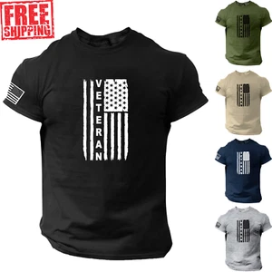Veteran American Flag, T Shirt, Military, Patriotic, USA, Soldier, America - Picture 1 of 15