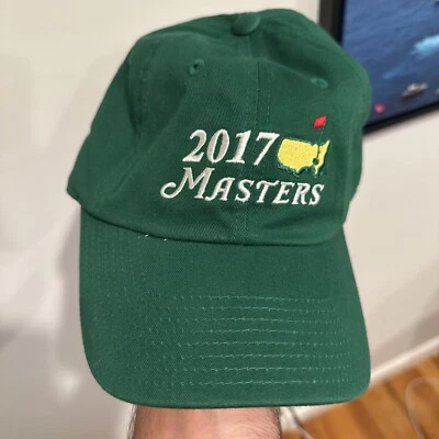 2017 年大师赛绿色高尔夫帽可调节绑带爸爸帽子奥古斯塔国家二手状况完好 — 第 1/4 张图片