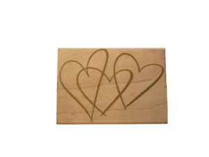 Three Dancing Hearts wood mount rubber stamp Hero Arts E2044 Valentines Day Love - Picture 1 of 5