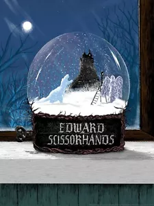Edward Schere Hände Schneekugel Schnee Garten Topiaries Dinosaurier Spaß Lithographie Kunst - Bild 1 von 1