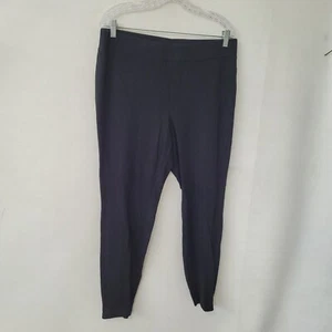 J Jill Pant Womens L Black Stretch Rayon Blend Pull On Knit Snap Ankle Accent - Picture 1 of 13