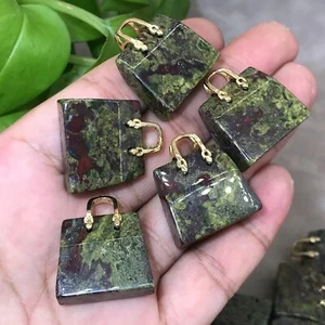 Bolsa de piedra de sangre de dragón natural 5 piezas cristal de cuarzo calavera tallada reiki curación 1" - Imagen 1 de 12