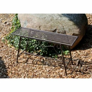 Gartenbank LORIN Metallbank Eisen Rostoptik Bank Parkbank Gartenmöbel Sitzbank - Bild 1 von 3