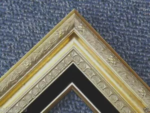 Cornice portafoto 3,25 classica ORO nera decorata LEGNO cornice matrimonio 4art 818Gb - Foto 1 di 2