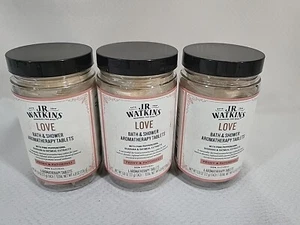 3 tabletas de aromaterapia de baño y ducha de amor J.R. Watkins peonía y pachulí 6 Ea - Imagen 1 de 5