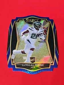 La'Mical Perine 2020 Panini Select Premier Blue Prizm Die Cut ,#180 , Jets - Picture 1 of 2