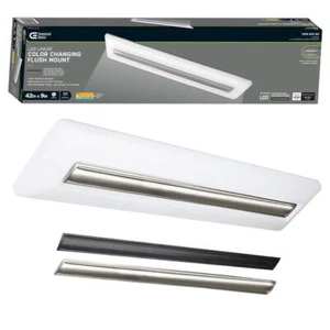 Commercial Electric Flush Mount Ceiling Lights 42"x2.01" Dimmable Acrylic White - Picture 1 of 11