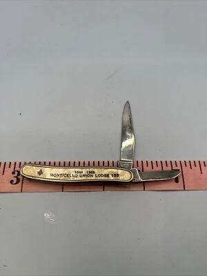 VINTAGE COLONIAL PROV ILL KNIFE CO KNIFE FREEMASON Monticello, AR Lodge 155 - Image 1 of 4