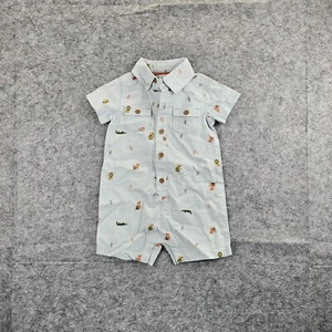 Carters Baby Boys Romper Blue Assorted Animals & Leaves Size 6 Months New - Picture 1 of 1