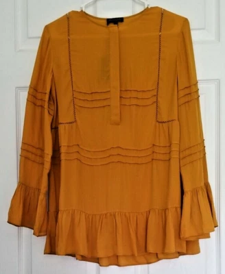 Blusa caléndula MASSIMO DUTTI mangas largas campana estilo campesino para mujer talla 4 nueva con etiquetas Foto 1 de 4