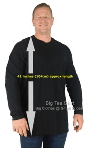 Big Mens BTS Sharpe Tall Long Sleeve T-Shirt 2XL 3XL 4XL 5XL 6XL 7XL 8XL - Picture 1 of 3