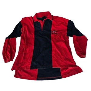 Vintage Chicago Bulls Polo Gr. Large 90er Colorblock schwarz rot gestreift bestickt - Bild 1 von 8