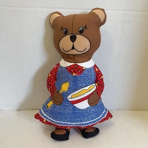 "Almohada de peluche de colección Cranston Printwork mamá oso 13"" cuento de hadas" - Imagen 1 de 3