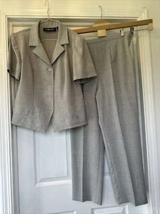 Pre-O Sag Harbor Light Gray Short Sleeve Pant Suit Sz:14P - Picture 1 of 6