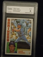 1984 TOPPS JAMIE NELSON ROOKIE CARD #166 GEM MT MINT 8 SEATTLE MARINERS
