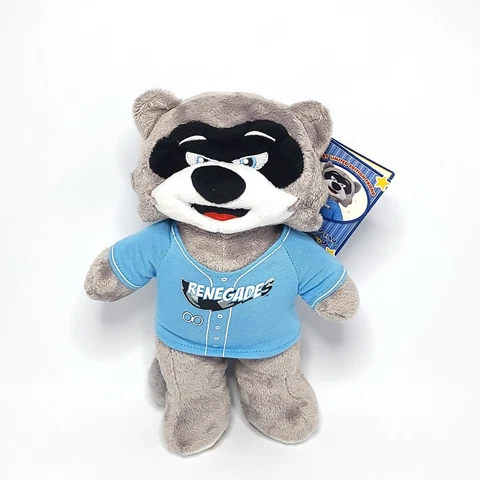 Build A Bear HV Renegades Plush Rascal Raccoon Hudson Valley Baseball 11" Tags Cover