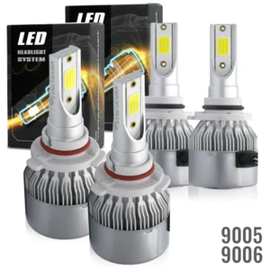 2 Sided 9005+ 9006 LED High/Low Beam LED Headlight Kit DRL Light Bulbs 6000K - Picture 1 of 6