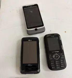 LOT OF 3 Mobile Phone LG Rumor Touch LG Verizon HTC For Parts/Repair - Picture 1 of 17