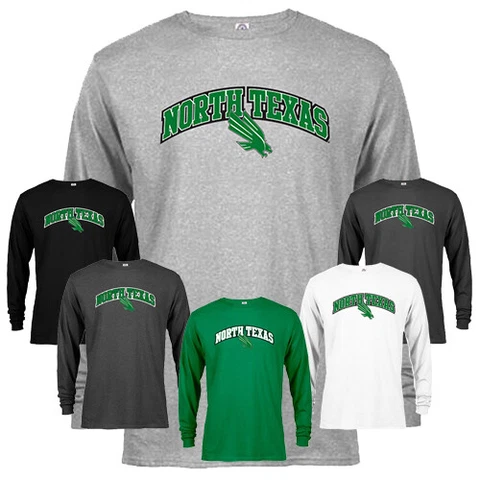 University of North Texas UNT Mean Green Classic Arch Mascot Long Sleeve T-Shirt Cover