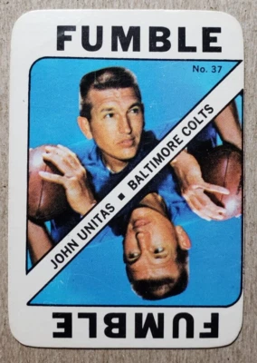 1971 Topps Game Card Johnny Unitas #37 Baltimore Colts - Image 1 of 2
