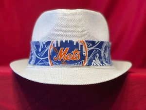 MLB New York Mets unisex summer fedora Panama straw hat with band - Picture 1 of 24
