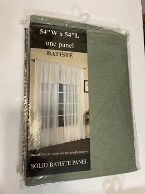 curtains of character by united solid batiste sage panel 54”w x 54”L - Image 1 of 2