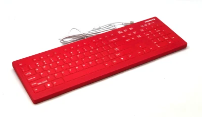Genuine Cherry Slim Keyboard Wired Model: CK104R RED Color. - Image 1 of 4