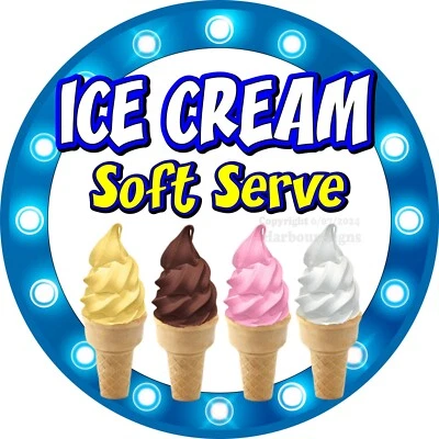 HARBOUR SIGNS Ice Cream Soft Serve DECAL (Choose Your Size) Concession Food Truck Sticker BC