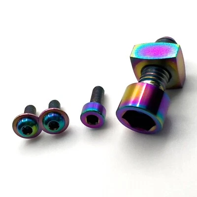 Pernos de horquilla de titanio MTB - Horquilla Fox 36/38 - Pellizco de eje, cable, pernos de guardabarros Foto 1 de 4