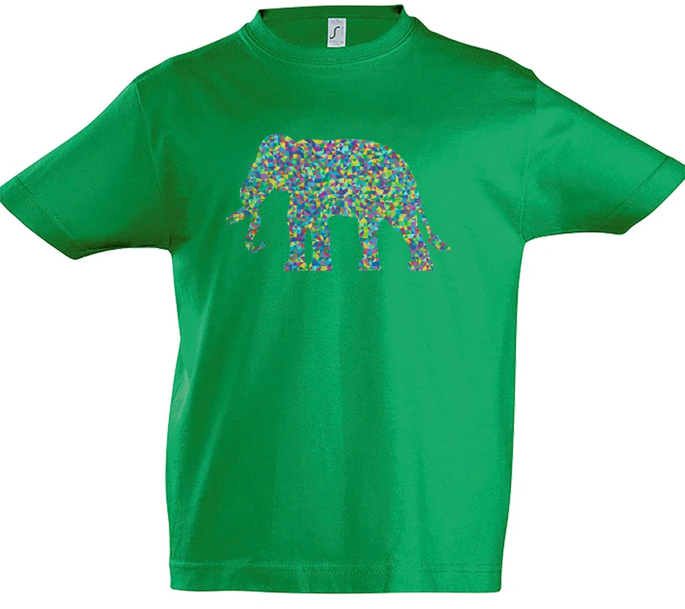Colored Elephant Boys T-Shirt Toon Cartoon Look Dance Techno Raver Rave Rainbow Foto 1 de 1