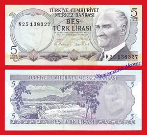 TURQUIA TURKEY 5 Liras turcas lira L.1970-1976 Pick 185 SC / UNC - Imagen 1 de 1