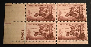 1955 US Scott #1077 - 3 Cent Plate Block - Wildlife Issue - MNH/OG/VF. b - Picture 1 of 2