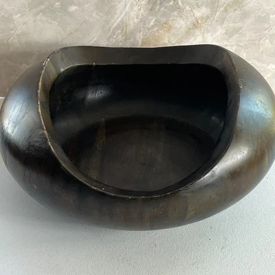 Ensaladera abstracta ovalada Nambe 14,5" madera oscura Foto 1 de 4