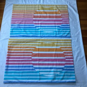 Vintage Vera Neumann Kissenbezug Standard Mehrfarbig Streifen Kreise Mischung Y2K - Bild 1 von 4