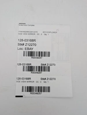 Used Right Door Mirror fits: 2012 Ford Explorer Power manual fold painted heated Foto 1 de 4