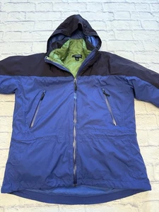 Giacca Lands End donna media/P (10-12) blu/verde full zip con cappuccio - Foto 1 di 14
