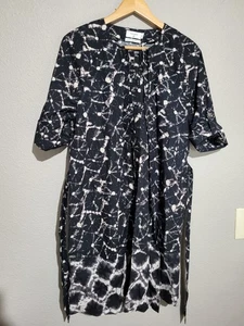 Nuevo con etiquetas THAKOON Targot Shibori Botón Delantero Cinturón Camisa Vestido Bolsillos Talla L - Imagen 1 de 8