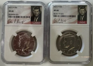 2025 P D KENNEDY NGC MS 68 HALF DOLLAR  2 COIN SET - Picture 1 of 4