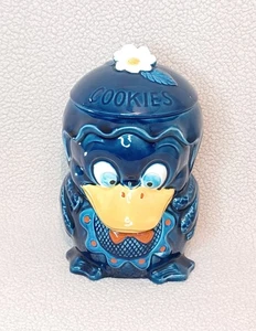 Vintage Keksdose blaue Ente Gänseblümchen Blume auf Deckel süß Retro Kitsch Made in Japan - Bild 1 von 24