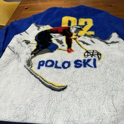 Polo Ralph Lauren Hombre XL Retro Esquí 92 Sherpa Piel Polar Chaqueta Hi Tech Stadium Foto 1 de 4