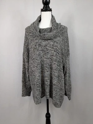 J Jill Suéter Mujer XL Negro Blanco Manga Larga Capucha Cuello Cápsula Armario A039 Foto 1 de 4