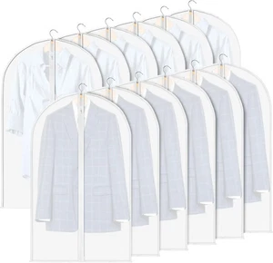 12 Pack Garment Bags for Hanging Clothes, Zippered Suit Bags for Travel, - Picture 1 of 4